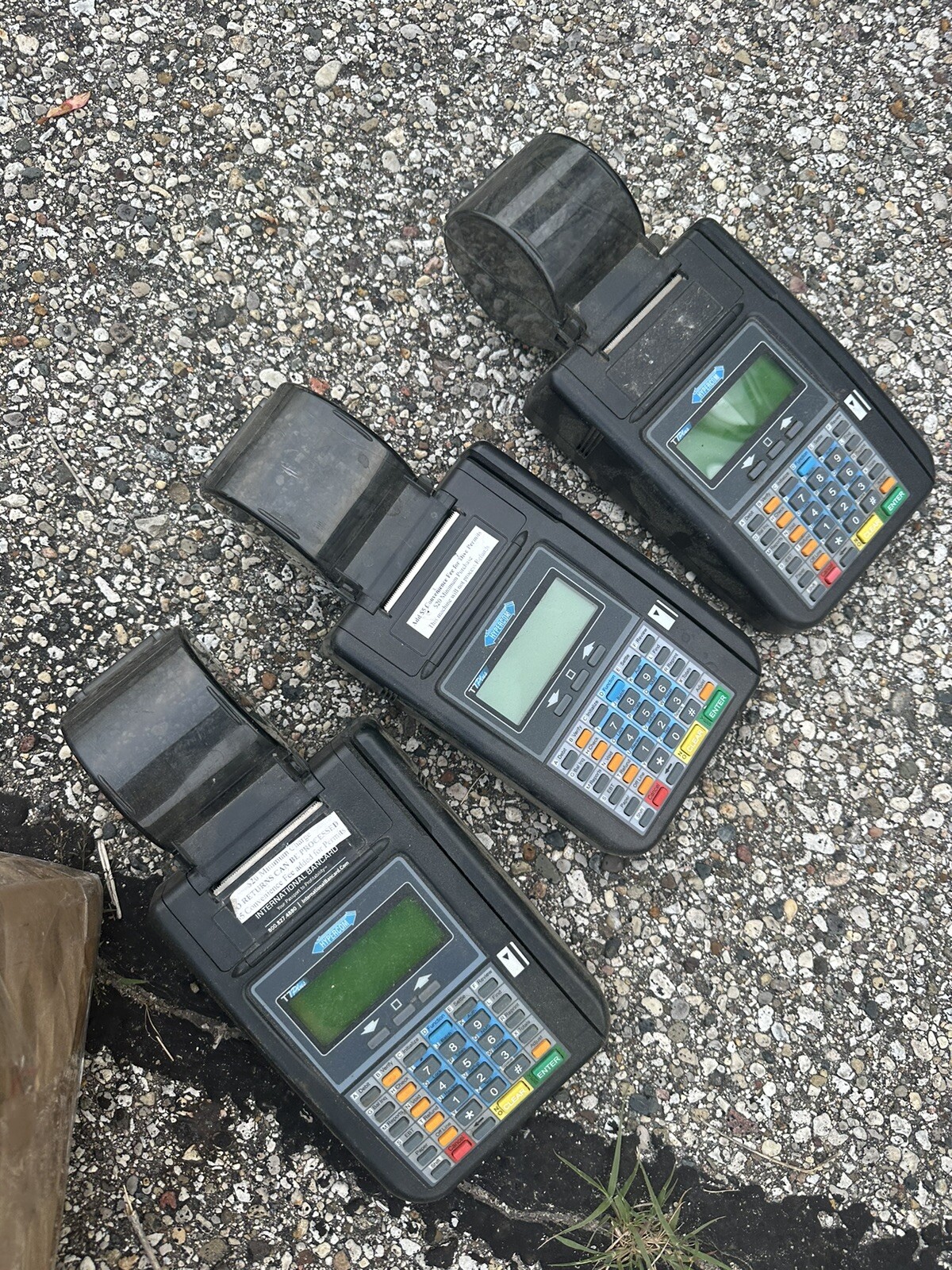 Lof of Three (3) Hypercom T7Plus Credit Card Machine w/o Power Supply