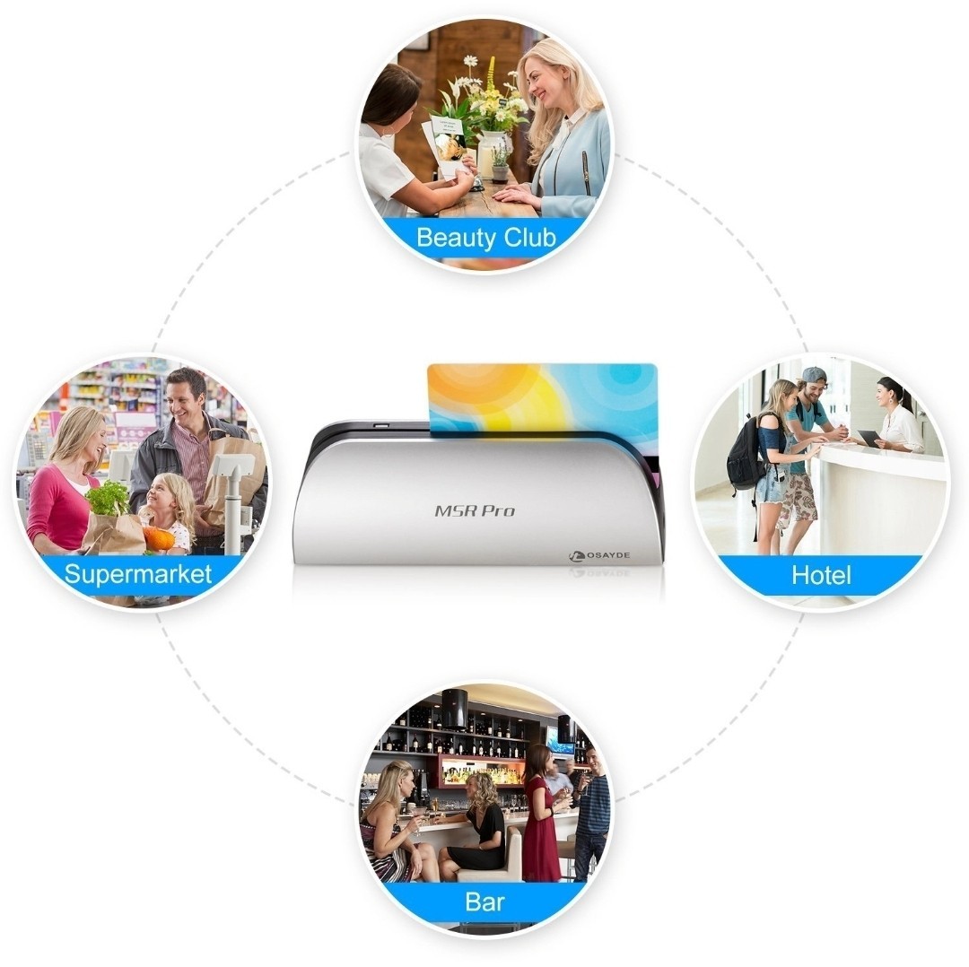 Osayde MSR PRO Magnetic Card Reader USB with 10 Blank Cards