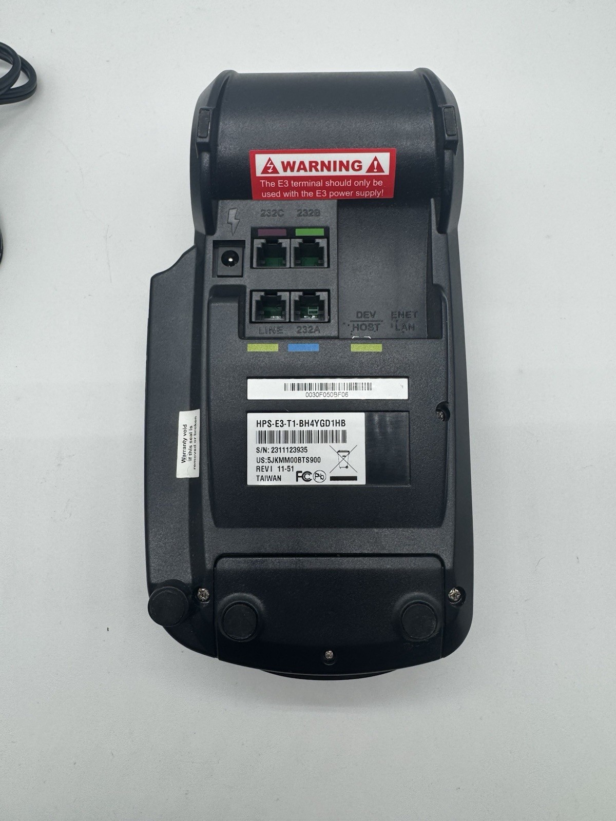Heartland E3 POS Credit Card Terminal HPS-E3-T1-BH4YGD1HB w/ Power Supply