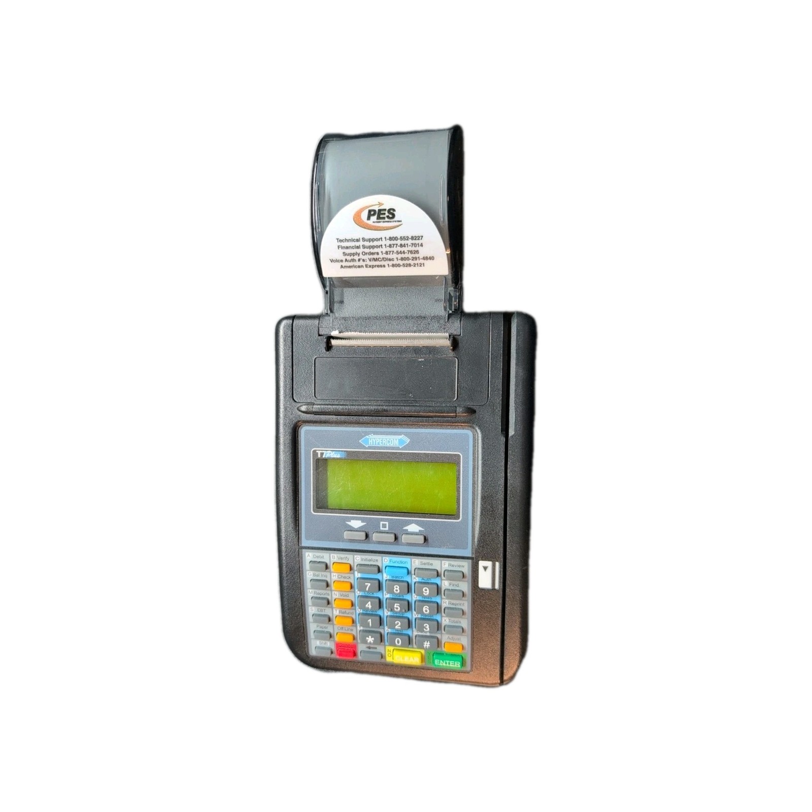 Hypercom T7Plus POS Credit Card Terminal & POWER SUPPLY Cords Included