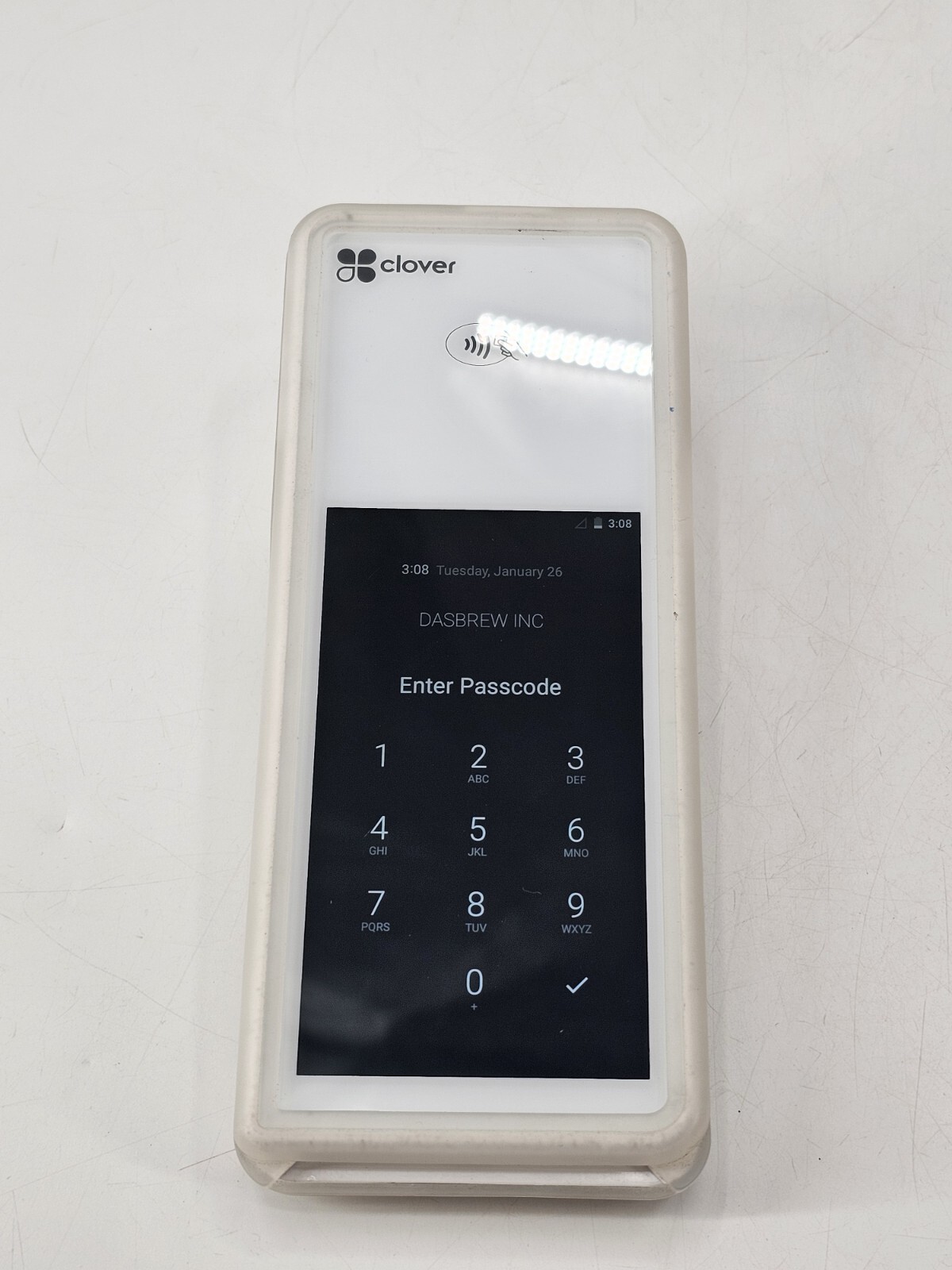 Clover Flex LTE Model C401 Credit Card Machine/w K400 Cradle Pin Locked