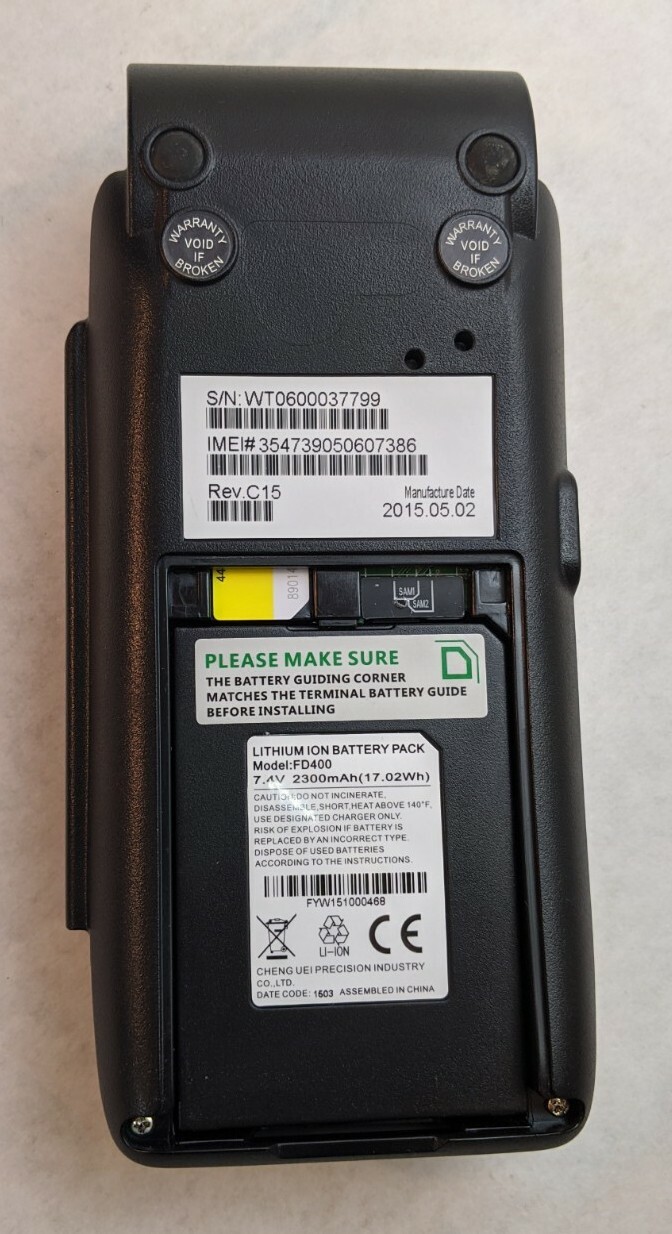 First Data FD 410 aAPT-103PUW Credit Card Payment Processing Terminal