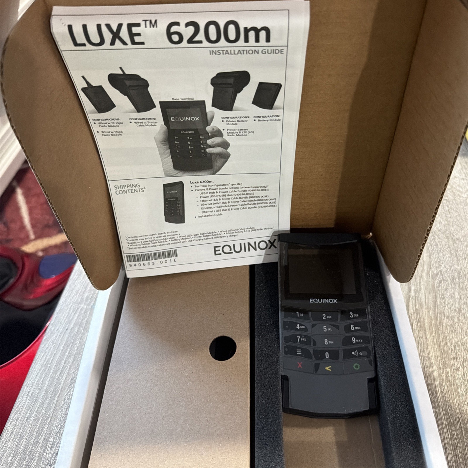 New Equinox Luxe 6200M Wireless Mobile Payment Terminal Reader. New In Box.