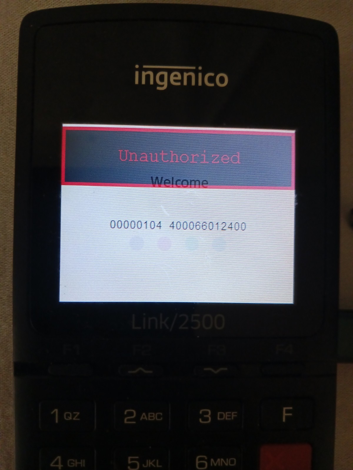 Ingenico Link 2500 POS Bluetooth USB Card Reader Terminal PMF34611218R Wireless
