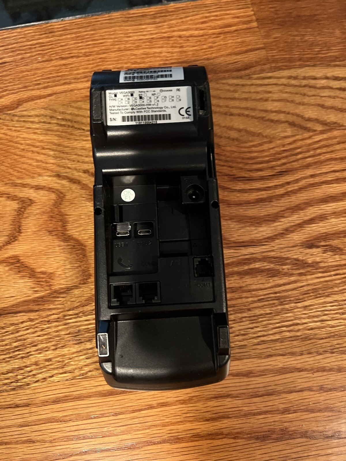 DEJAVOO Z11 VEGA3000 Credit Card Terminal CL WiFI Type D HW-v1.2 — No Cord