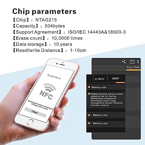10pcs Programmable NFC Keychain Tags – Ntag215 Chips, Compatible with All NFC De