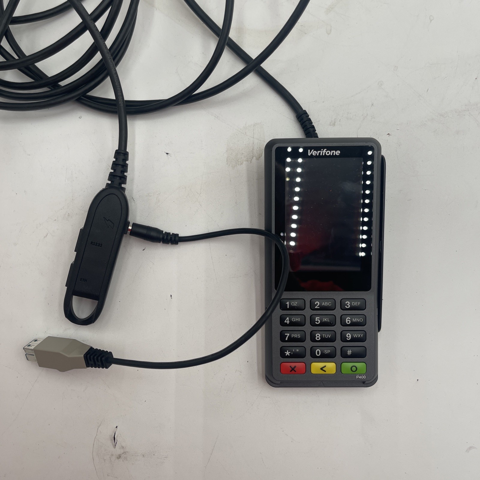 Verifone P400 Plus Stripe Lightspeed Credit Card Terminal TESTED Works w/ Cable