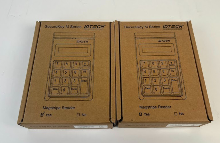 Lot of 2 ID Tech SecureKey M130 IDKE-534833BL Encrypted Keypad MagStripe USB