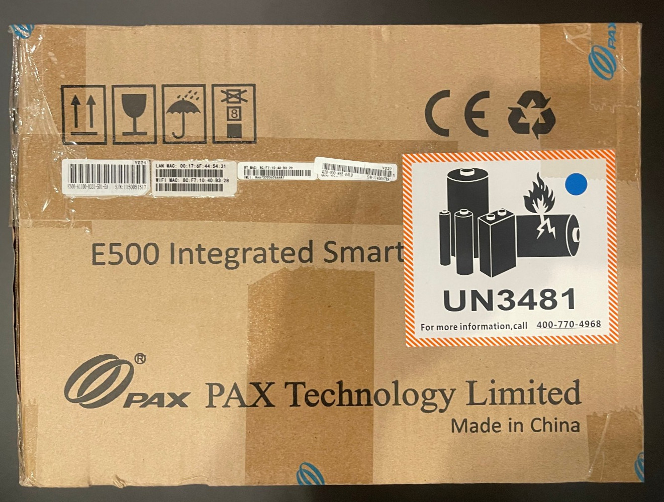 New PAX E500 EMV NFC Credit Card Machine POS System Unlocked