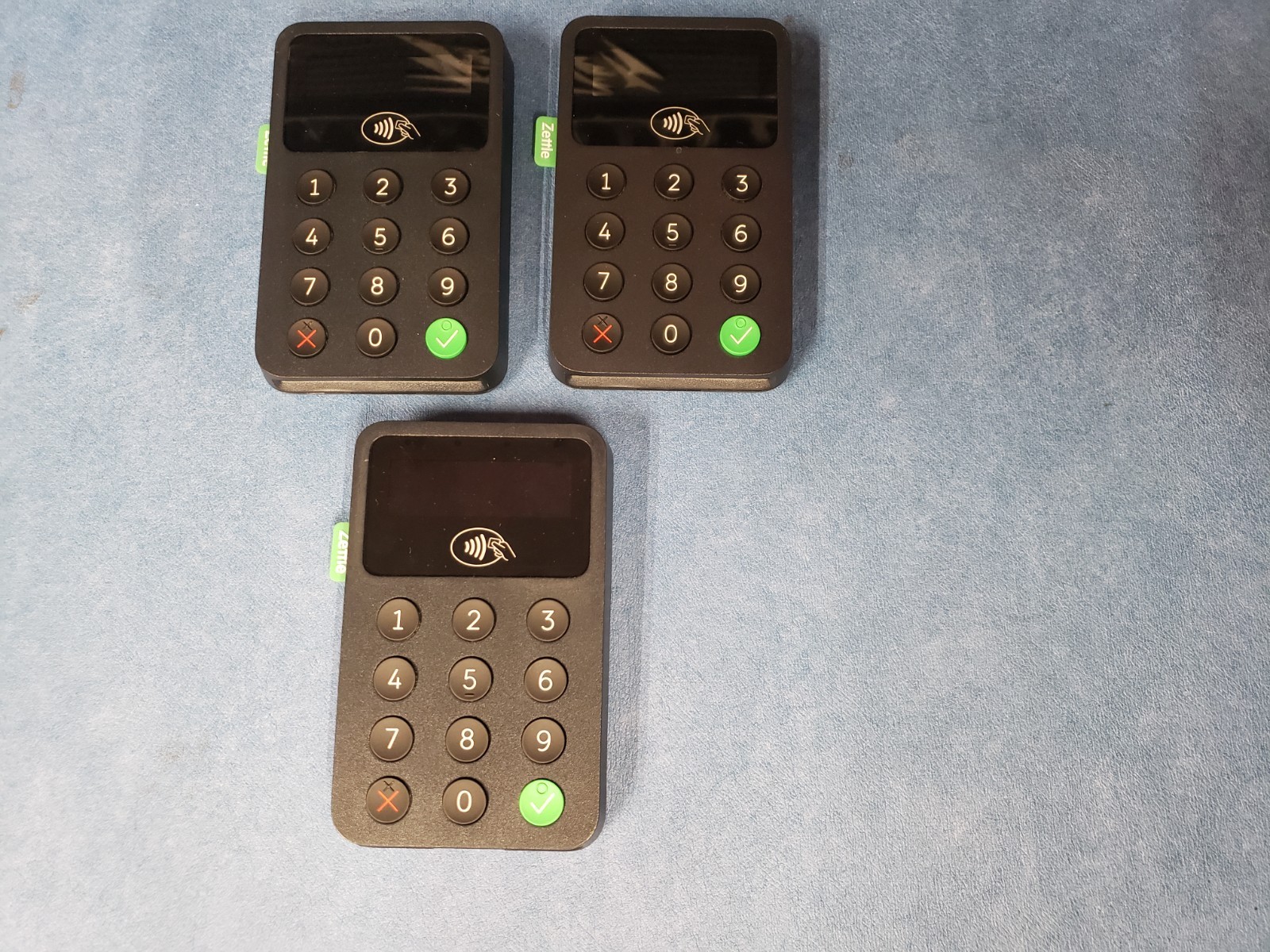 lot of 3 Zettle Reader 2 By PayPal Wireless POS Chip & Pin Card Black