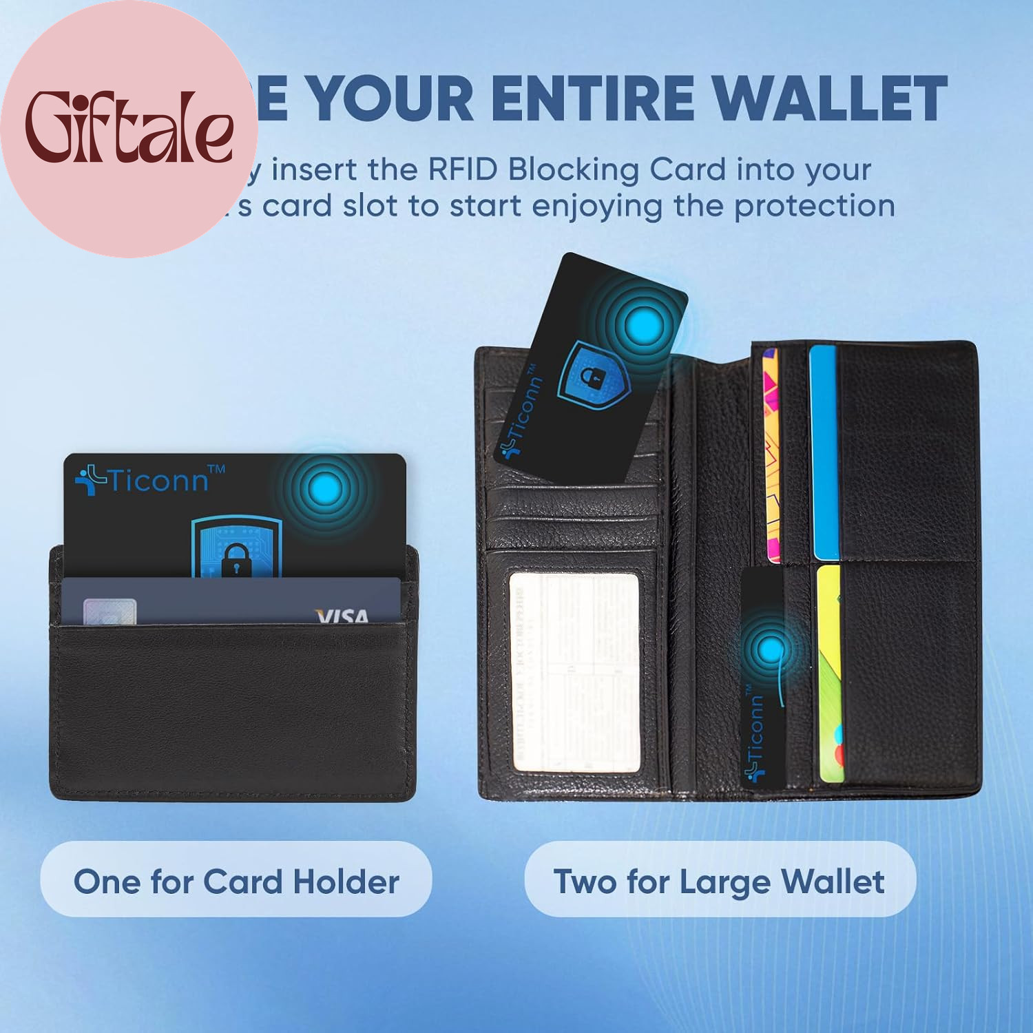 RFID Blocking Cards – 2 Pack, Premium Contactless NFC Debit Credit Card Passport