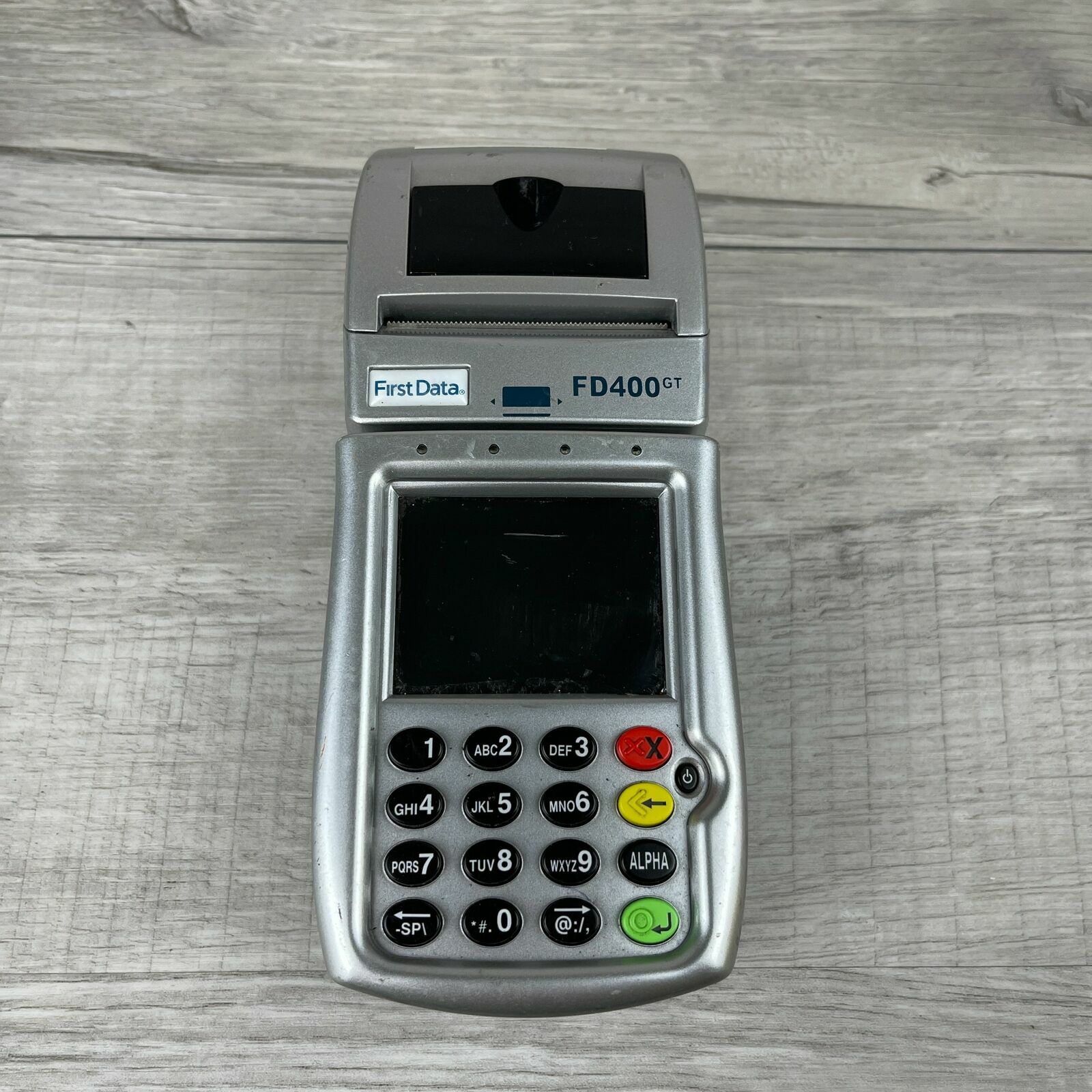 First Data FD400GT Silver & Black Wireless Handheld Terminal Credit Card Reader