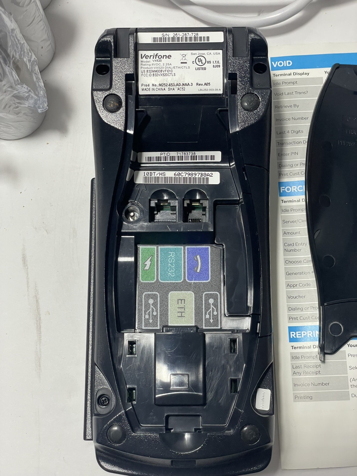 Verifone VX520 Credit Card Reader With Paper Rolls! Plug And Play Credit Debit
