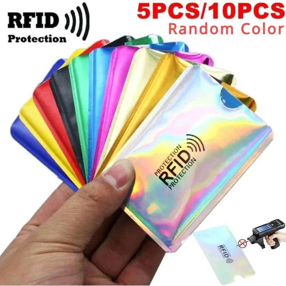 10Pcs Anti-Scan Card Sleeve Anti-Magnetic Anti-Theft anti RFID/NFC Scanning Alum