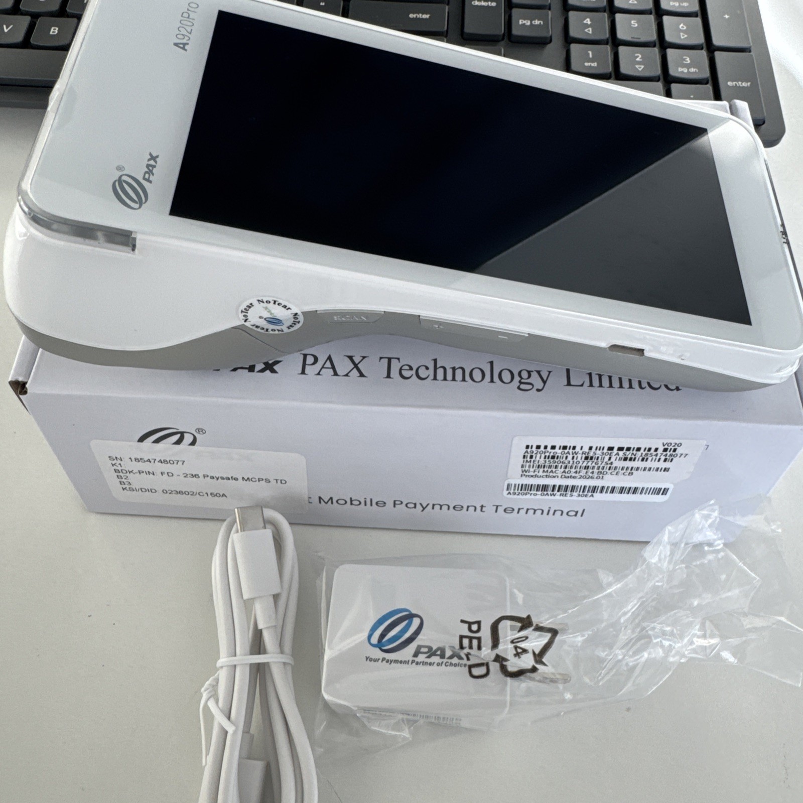 PAX A920 Pro Smart POS Payment Terminal A920Pro-0AW-RE5-30EA WiFi 4G Locked
