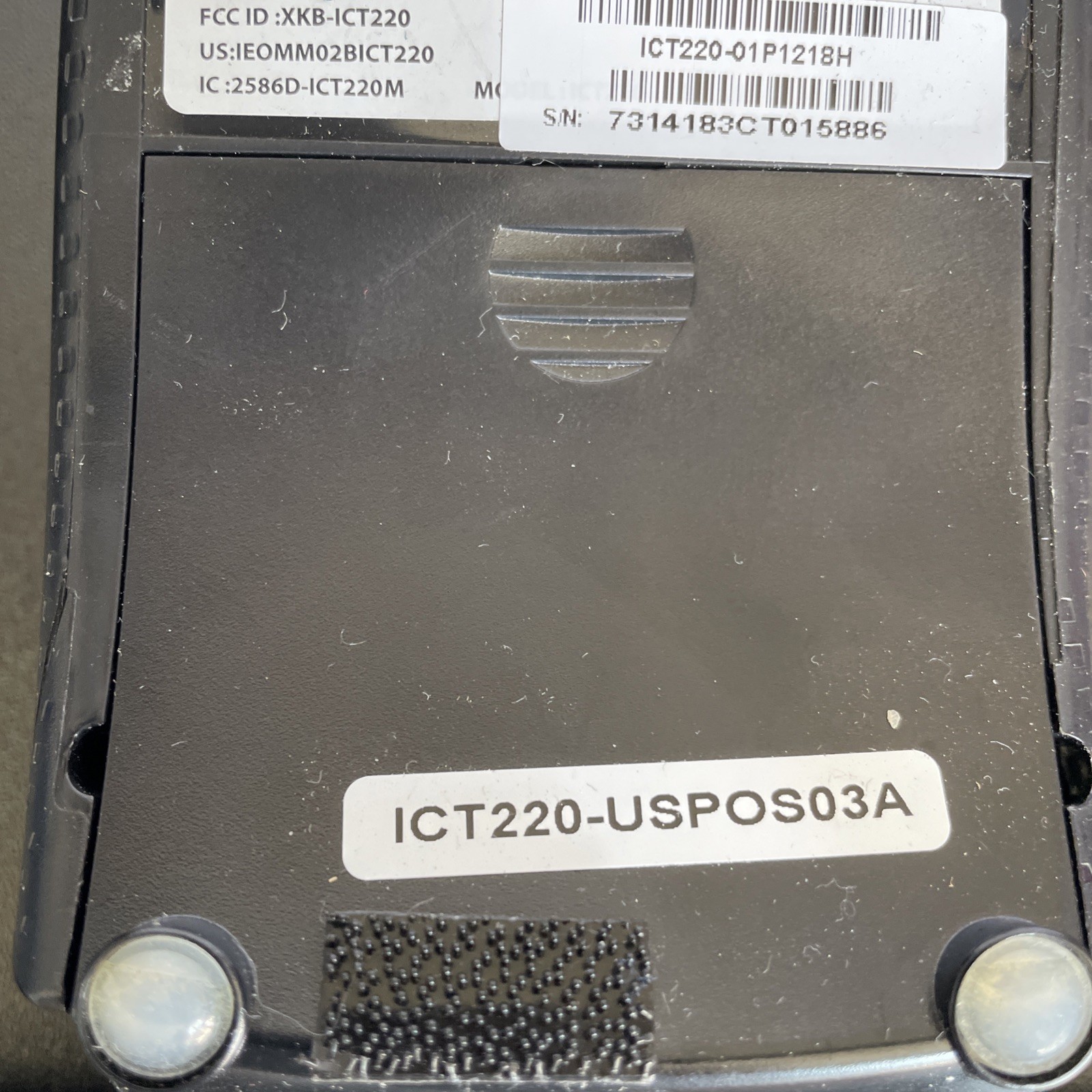 Ingenico iCT220 Credit Card Terminal w/ electronic plug and phone adapter