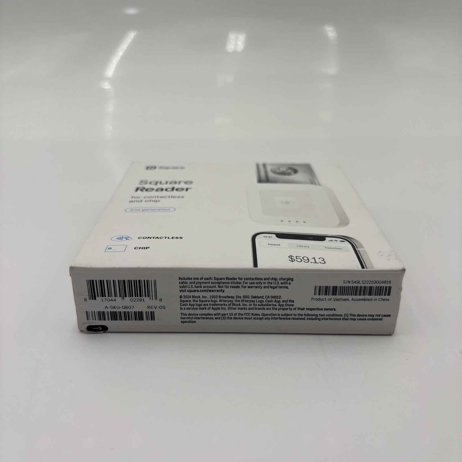 Square Credit Card Reader 2nd Gen Contactless Chip for IOS Android White New