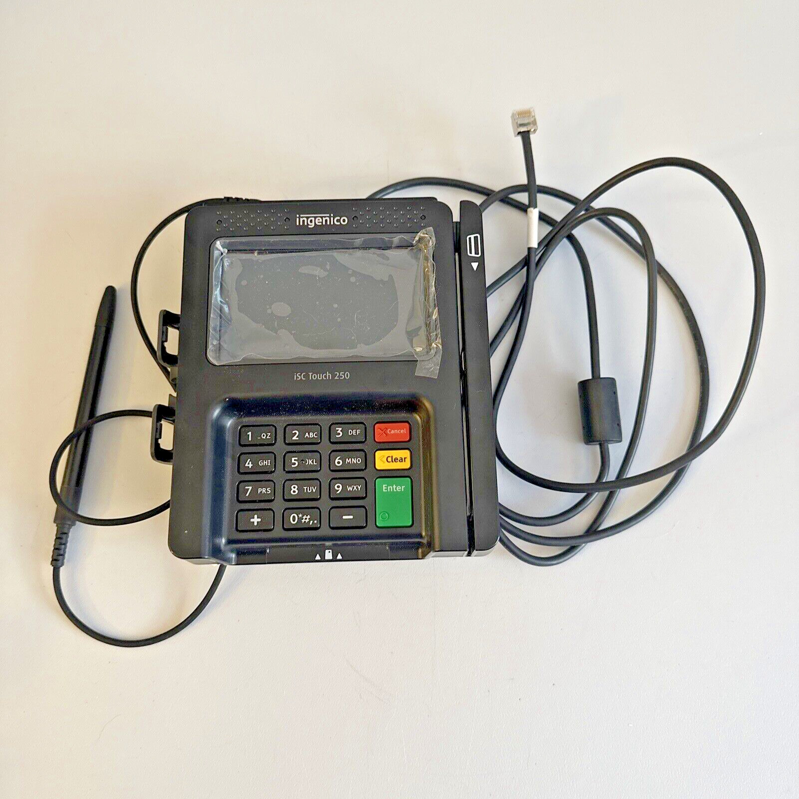 Ingenico Credit Card Terminal ISC TOUCH 250 – Connection Cable Stylus Metal Base