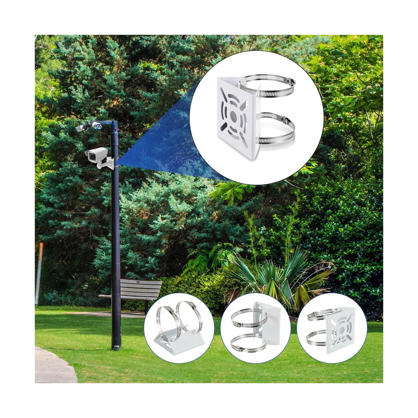 MorningRo 3 Pcs Universal Vertical Pole Mount for Security Came… FAST USA SHIP