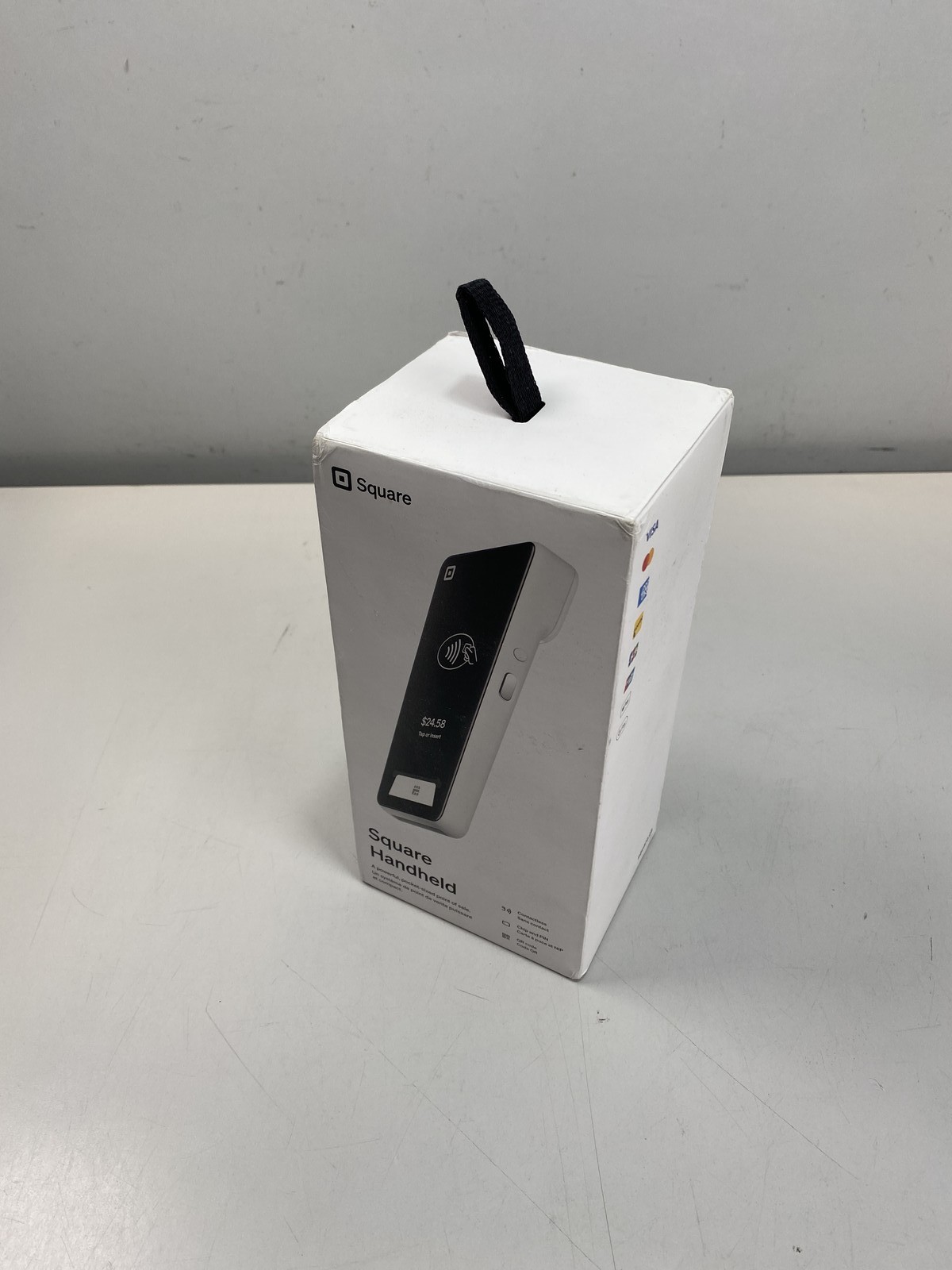 Square Handheld pocketable POS, with built-in payments, barcode scanner,camera.