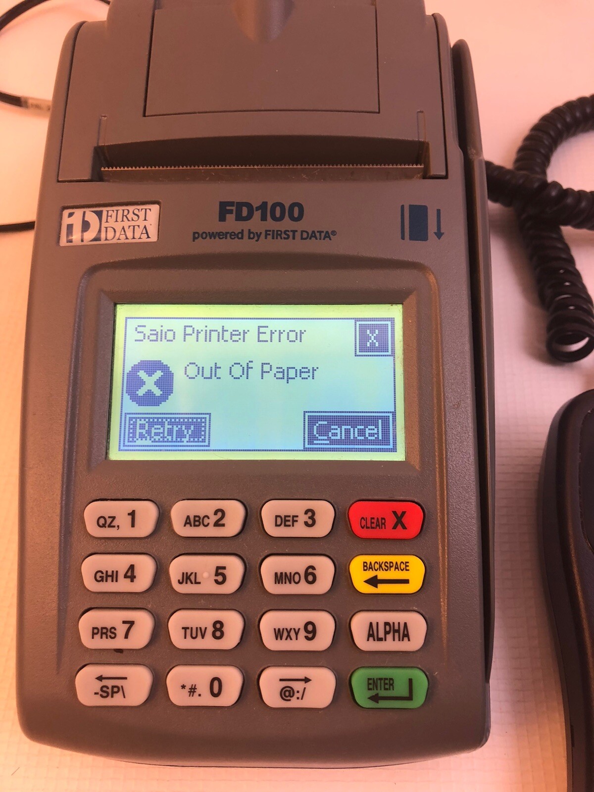 First Data FD-100 Credit Card Terminal Machine + FD-10 8001 PCI Keypad WORKS