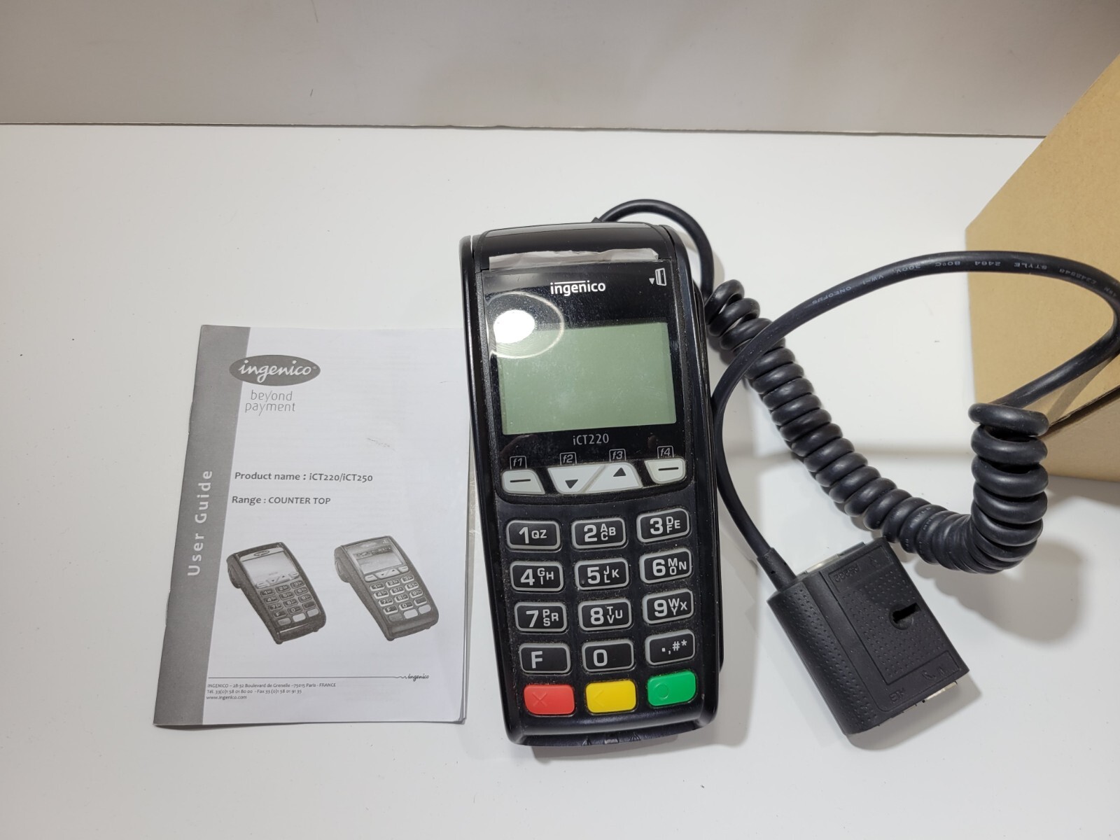 Ingenico ICT250 Card Terminal Reader Printer with Power Adapter and LAN Cable