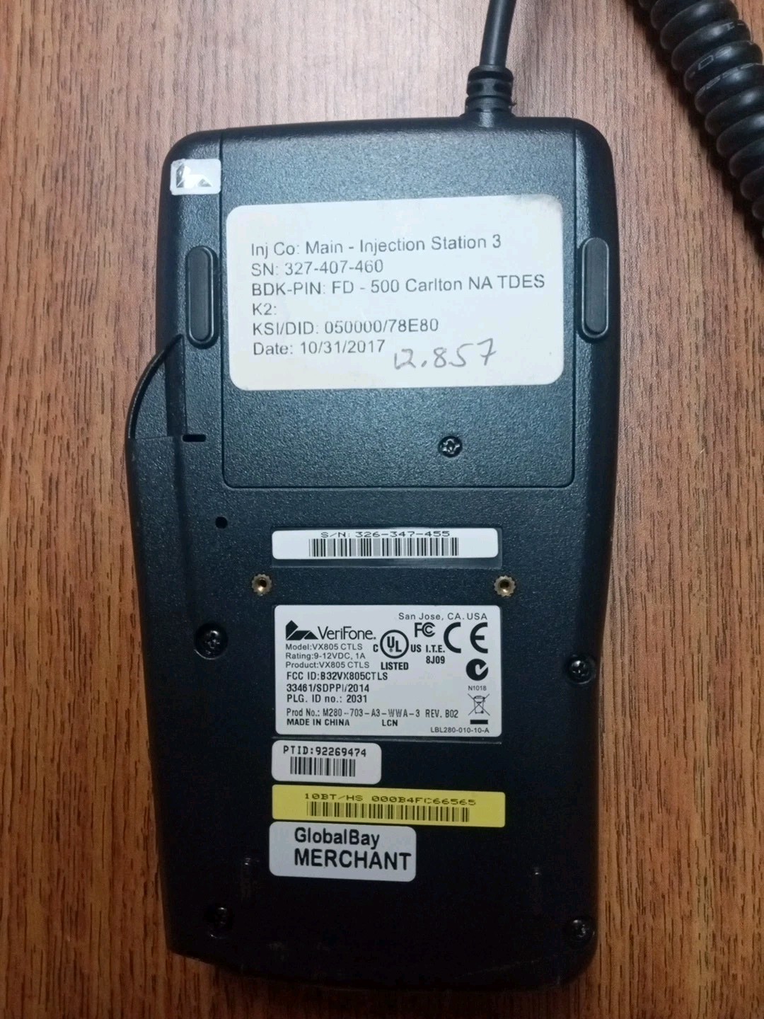 VeriFone VX805 PIN Pad w/ Chip Reader And Cord