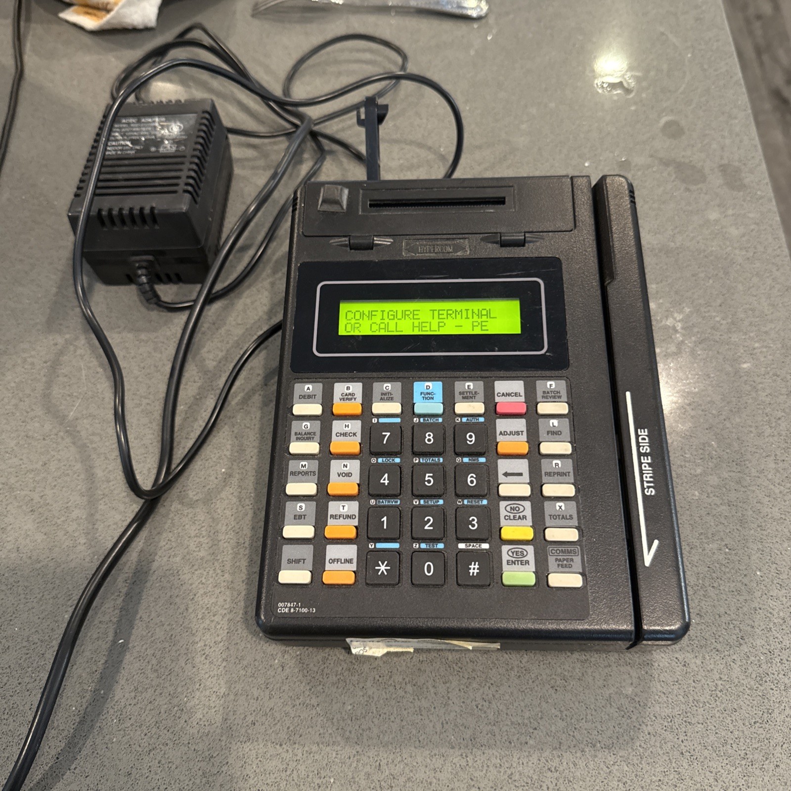 Hypercom Model T7PLUS Chase Paymentech Credit Card Machine Works *read desc