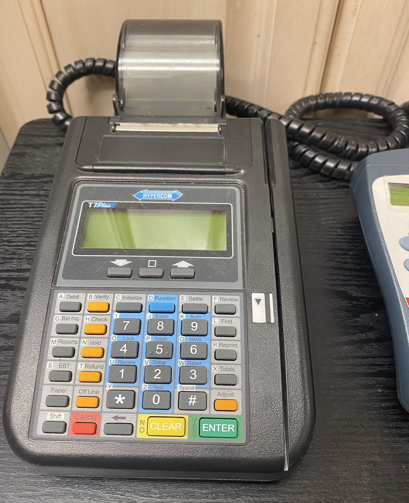 HYPERCOM T7PLUS POS CREDIT CARD MACHINE TERMINAL/S9 PIN PAD NO POWER UNIT UNTEST