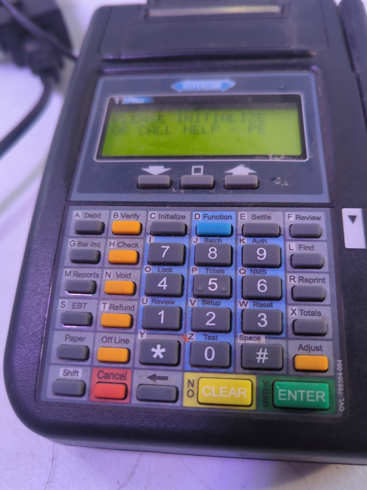 HYPERCOM T7Plus Credit Card Reader Terminal with Power Supply 010218-012 ZH