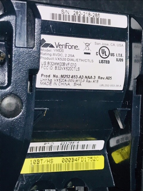 VERIFONE VX520 KEYPAD TERMINAL W/ACCESSORIES–TESTED(READ THE FULL DESCRIPTION)