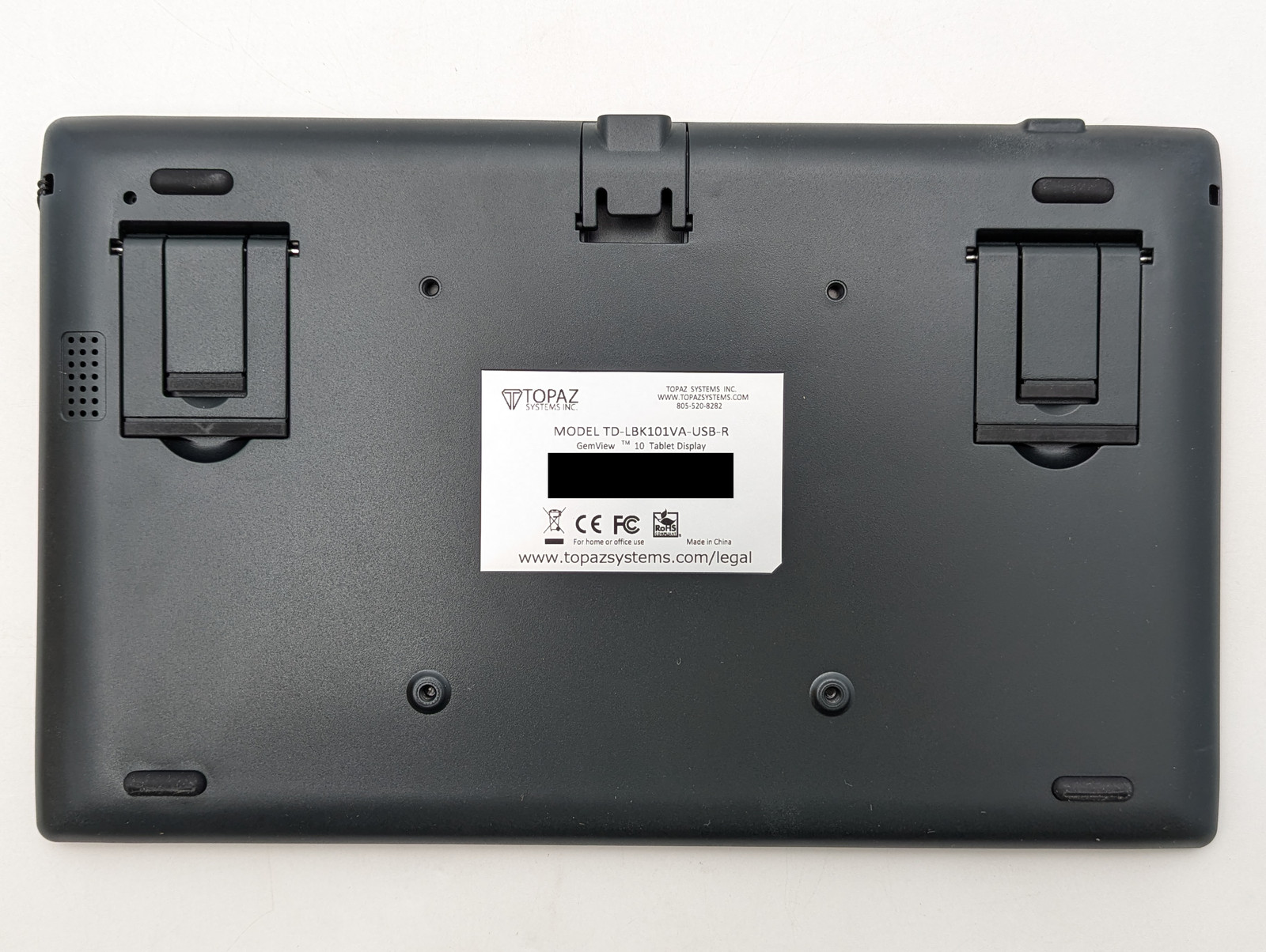 Topaz GemView 10″ Tablet Display Signature Terminal (TD-LBK101VA-USB-R) Black