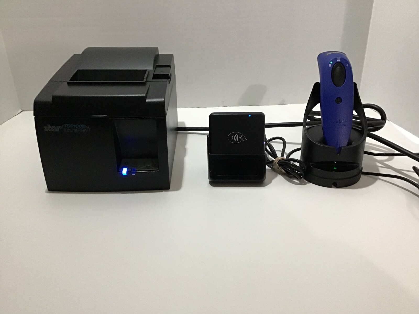 Star TSP100III Thermal Printer,BBPAS CHB2x card reader,Socket Mobile holder