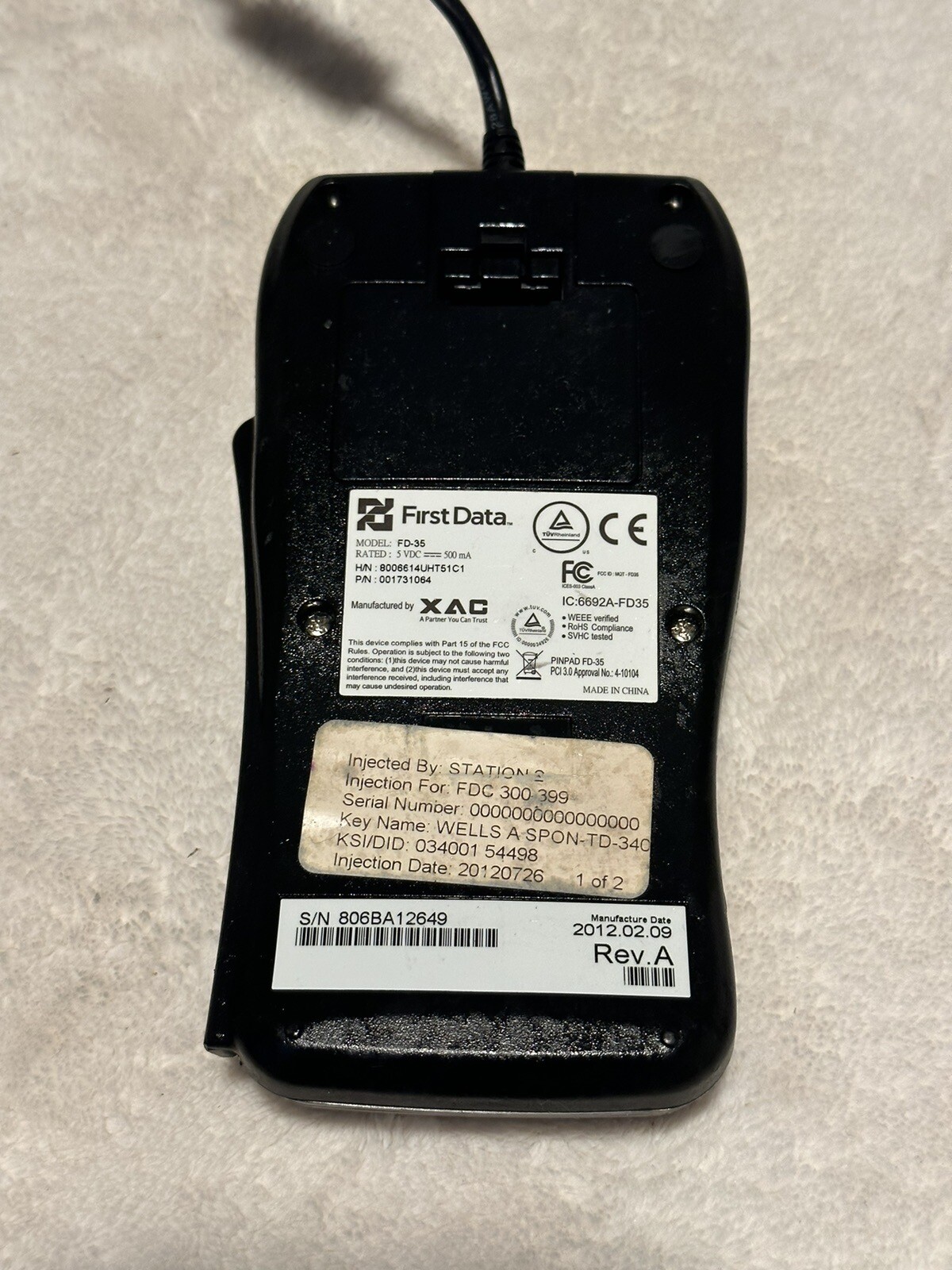 First Data FD-35 pin pad EMV/ApplePay for FD130 DUO FD130 FD100Ti