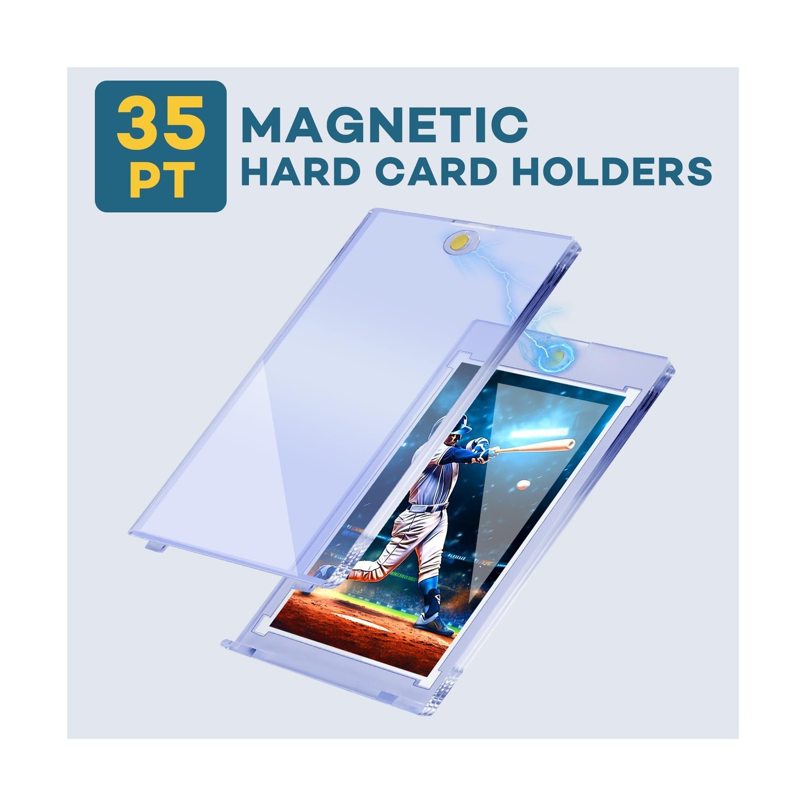 ZENOWICK 40ct Magnetic Card Holders, 35pt One Touch Card Holder… USA FAST SHIP