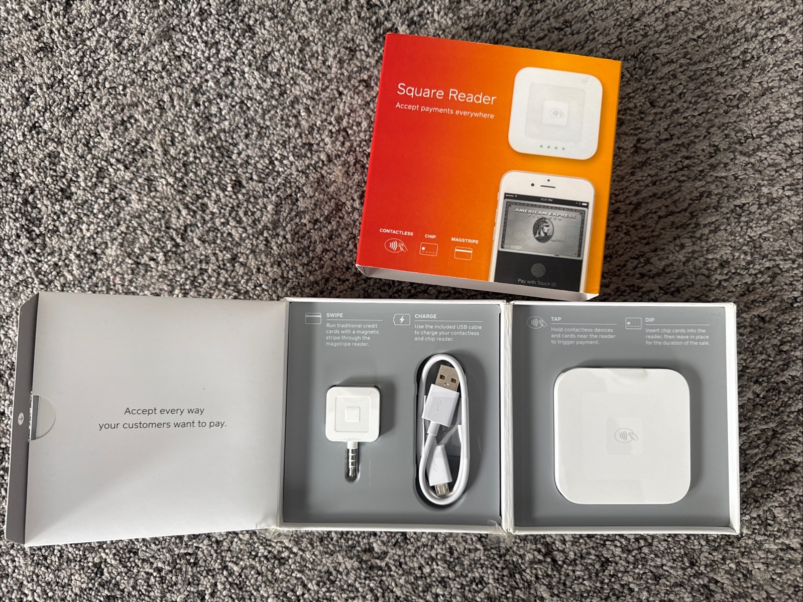 Square Reader Except Payments Everywhere New In Sealed Box A-SKU-0113-01