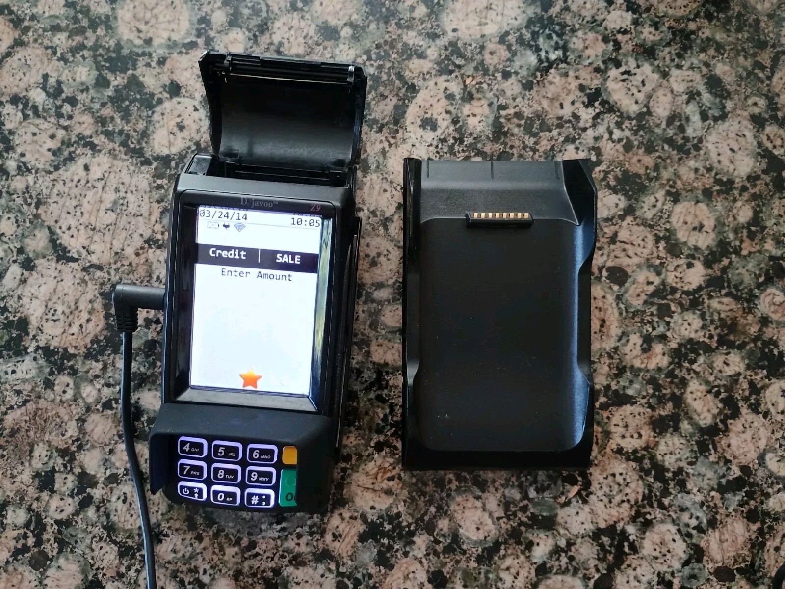 Dejavoo Z9 VEGA3000 Black 3.5″ LCD POS Credit Card Terminal TESTED