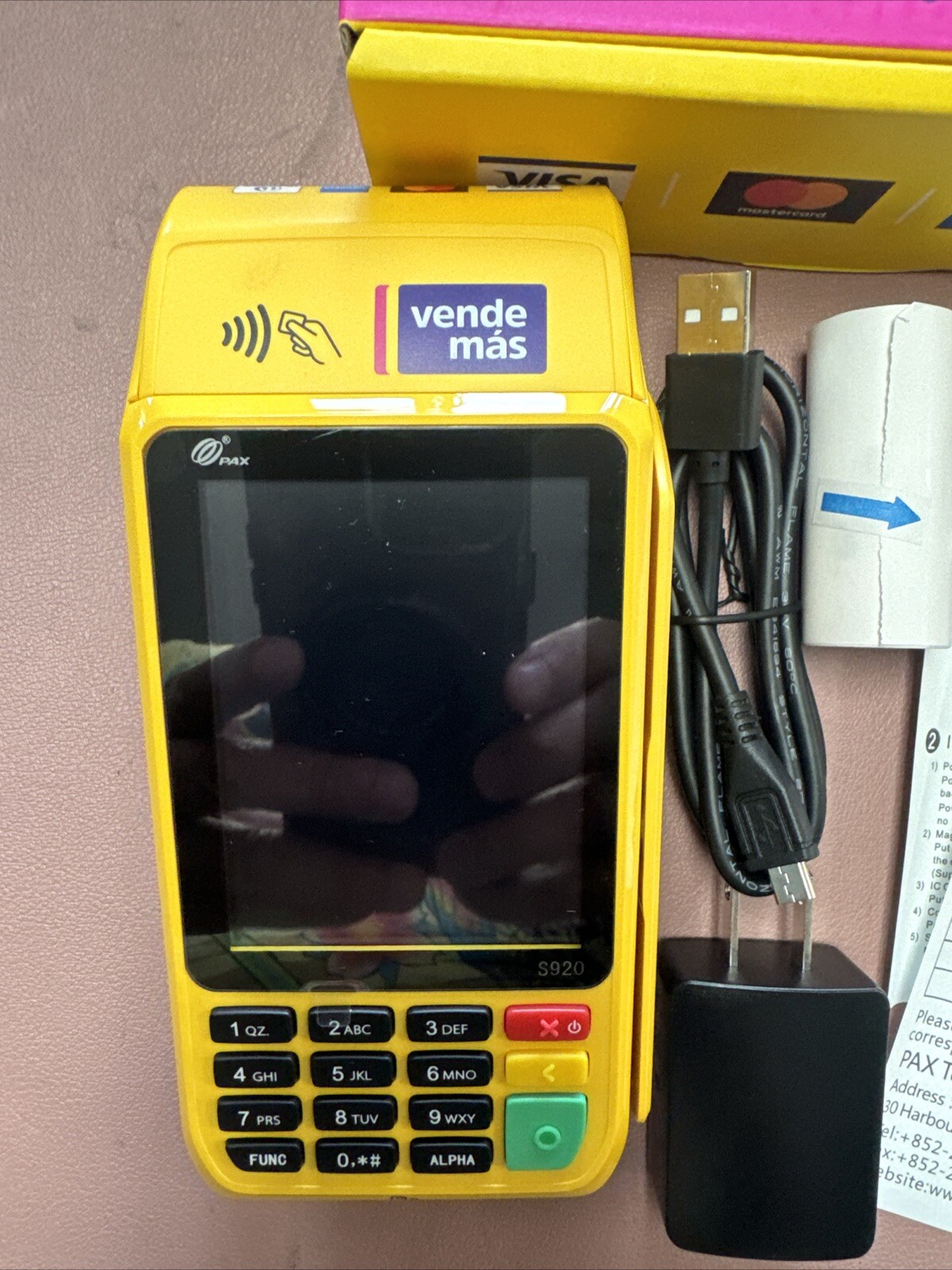 PAX FULL EL COMPLETO S920 0QW R64 15LA Wireless Credit Card Machine Terminal