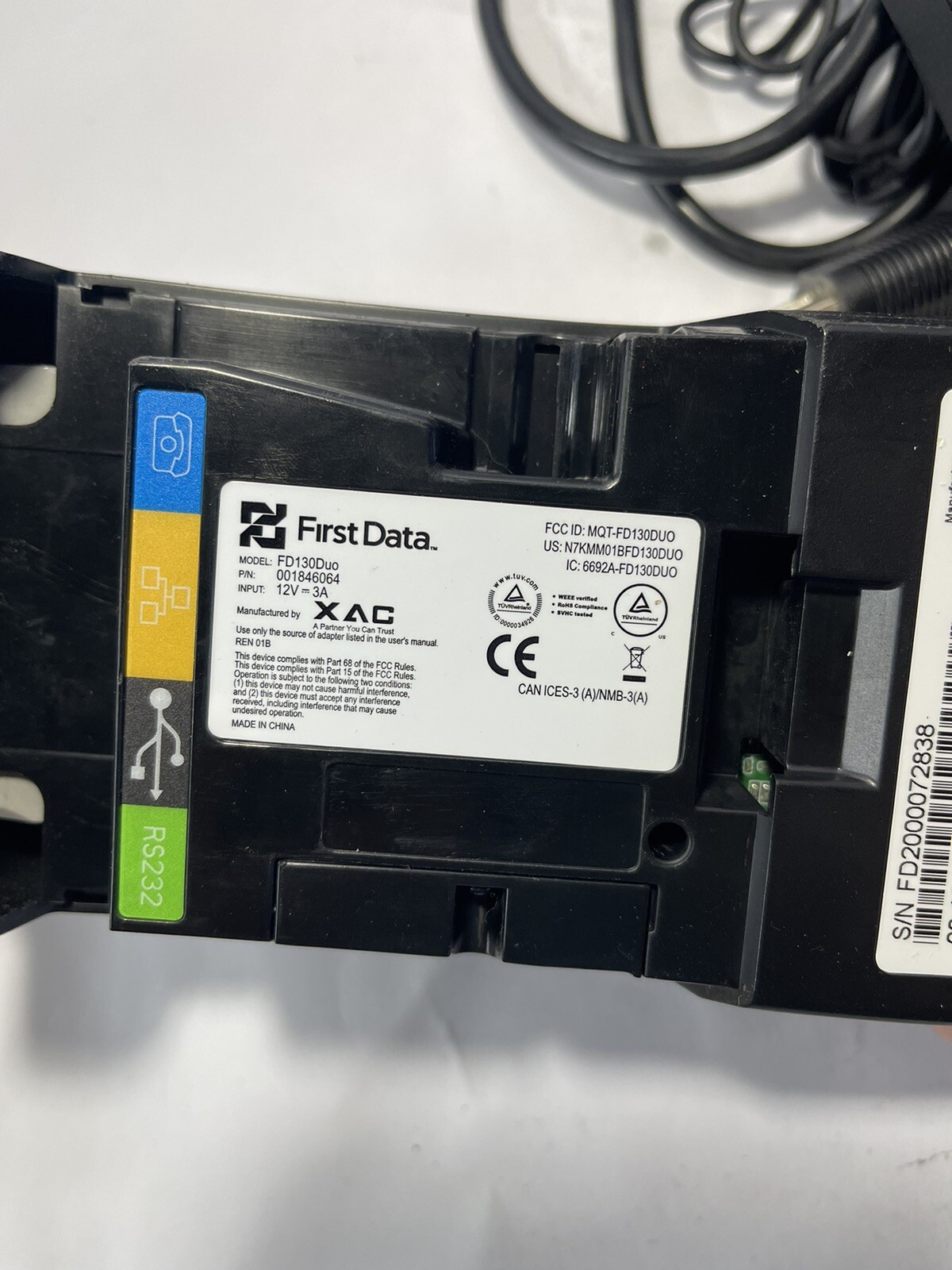 Set First Data FD130 DUO Credit Card Machine with FD35 PINpad and Power Supply.