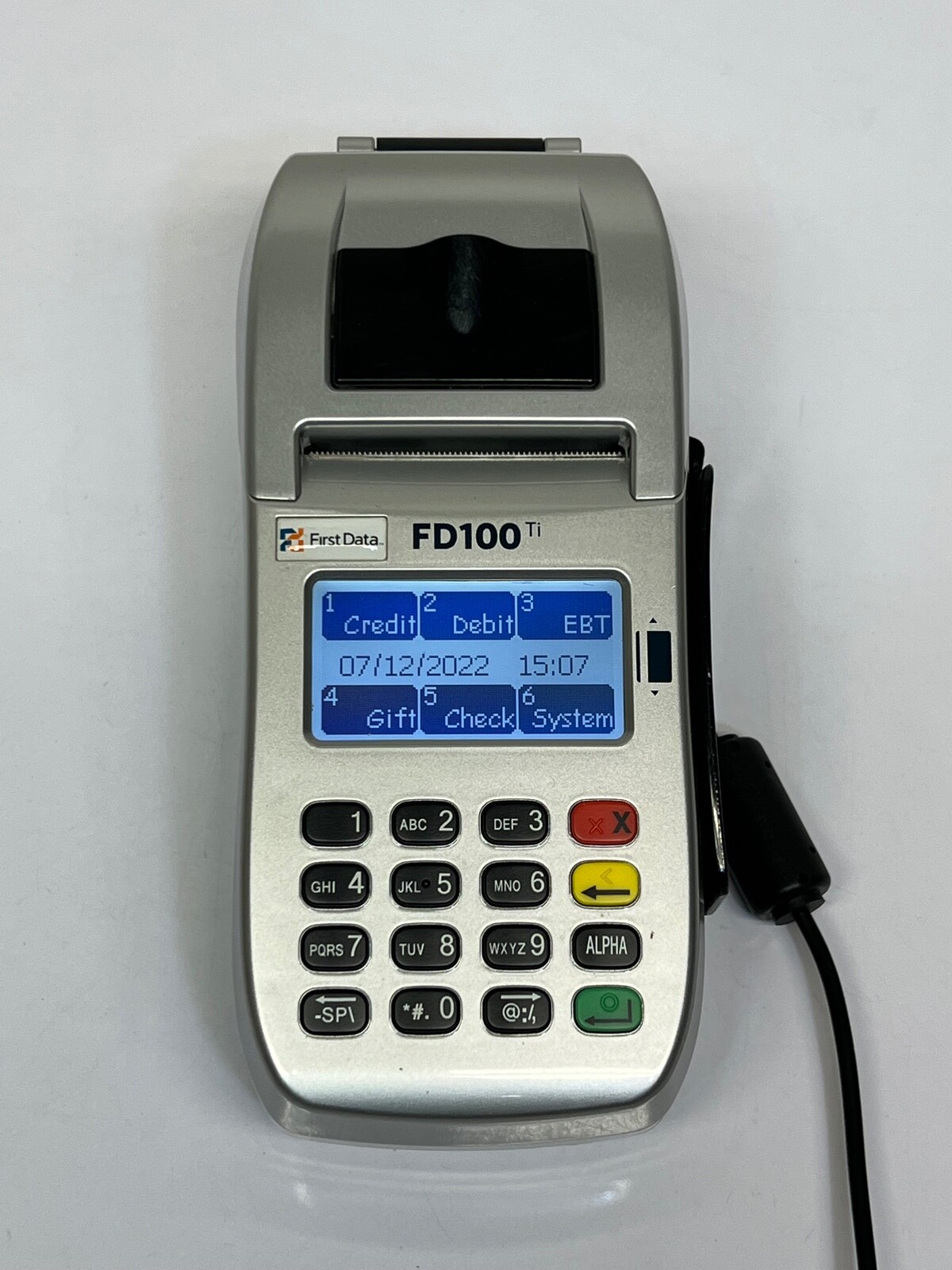 First Data FD100ti Silver Credit Card Terminal – Power cord