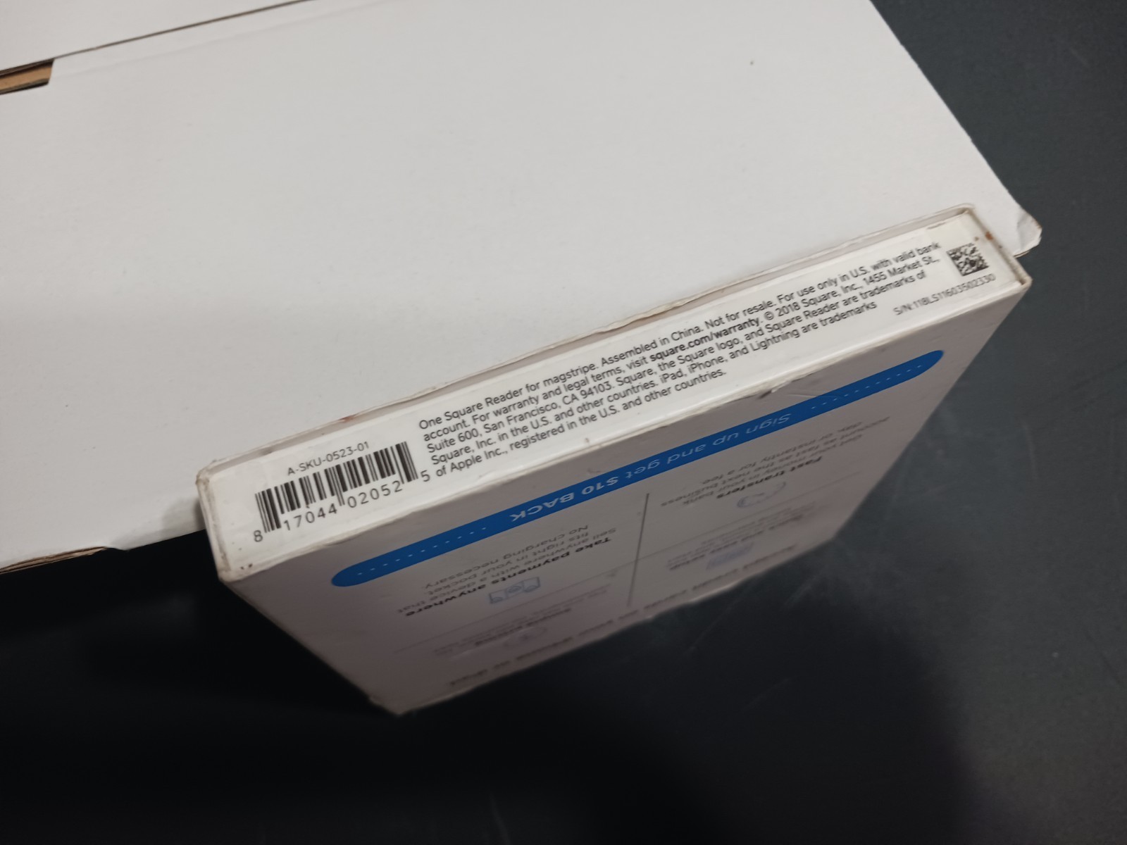 NEW Square Magstripe Reader with Lightning Connector Glossy White Sealed