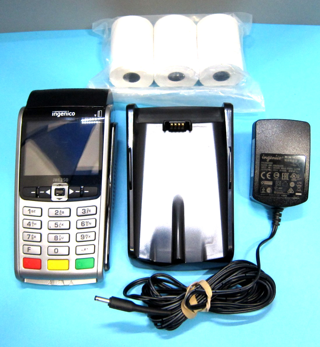 Ingenico iWL255 Credit Terminal With Base/Docking Station iWL200 & Power
