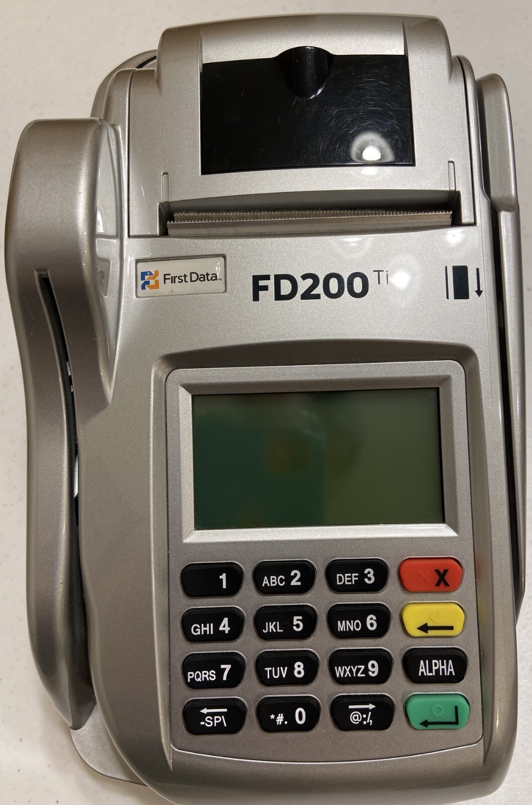 First Data FD200Ti credit card terminal with TeleCheck ECA
