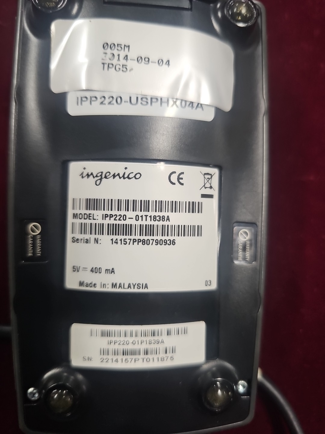 Ingenico IPP220 Payment Terminal With Cord