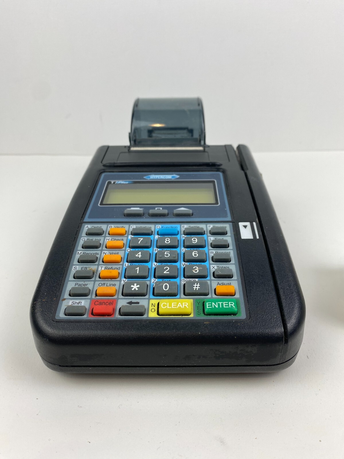 HYPERCOM T7 Plus Credit Card Machine with 3 Paper Rolls No Power Cord