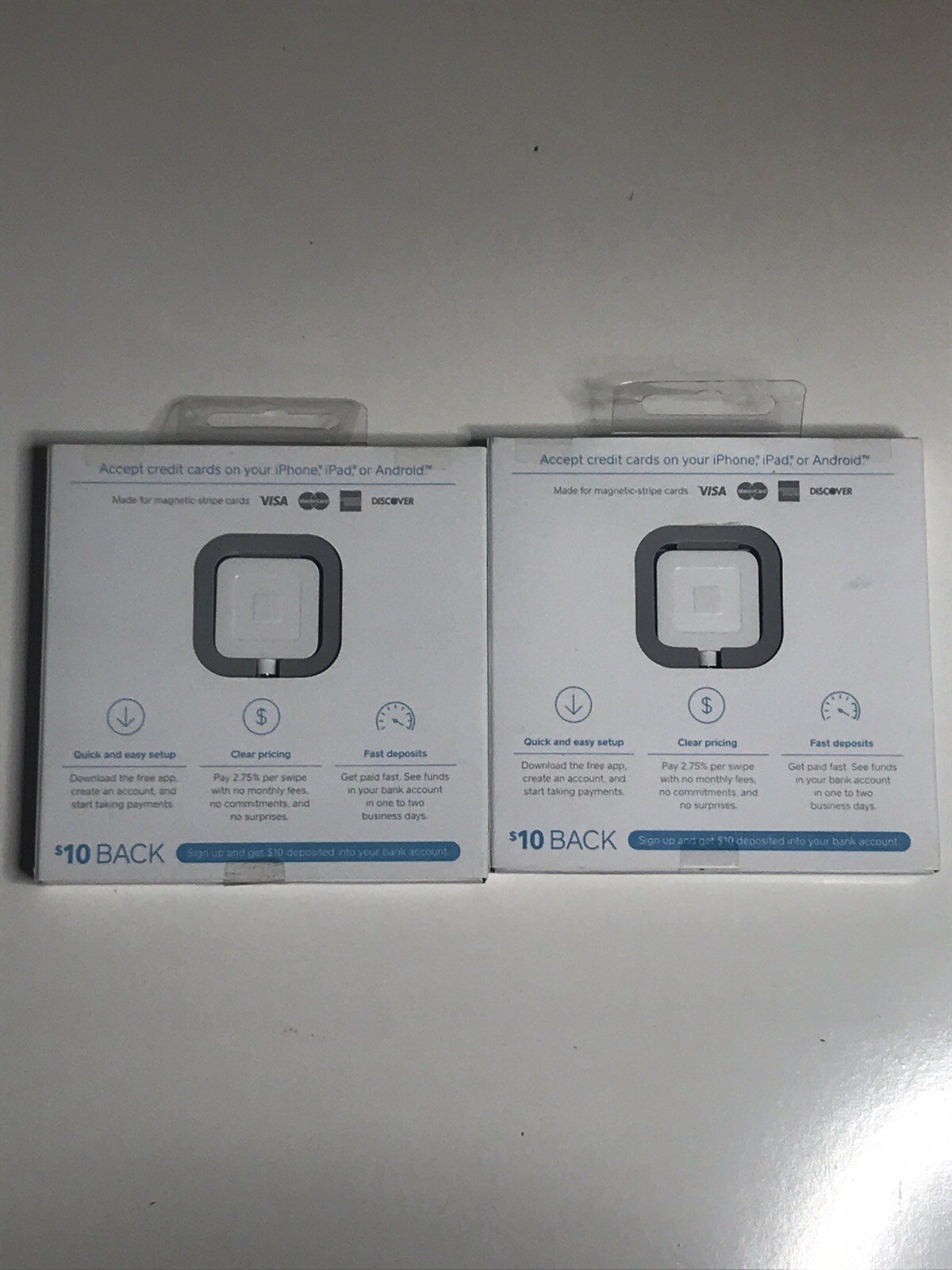 2 Brand New Square Credit Magstripe Card Readers for Apple iPhone and Android