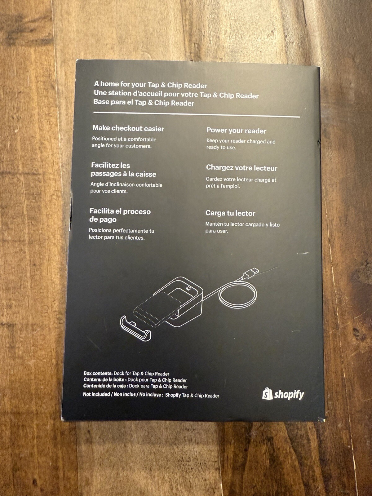 Shopify Tap and Chip Card Reader With Shopify Dock and USB Cable