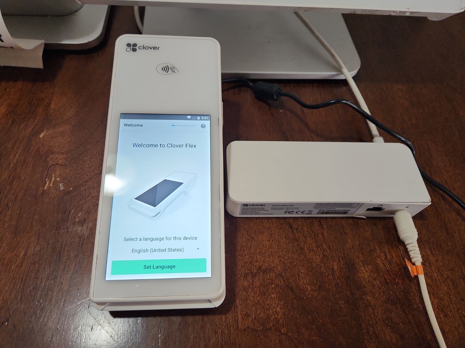 Clover Station Display C500 POS Point Of Sale W/ Mini Handheld C401U & Printer