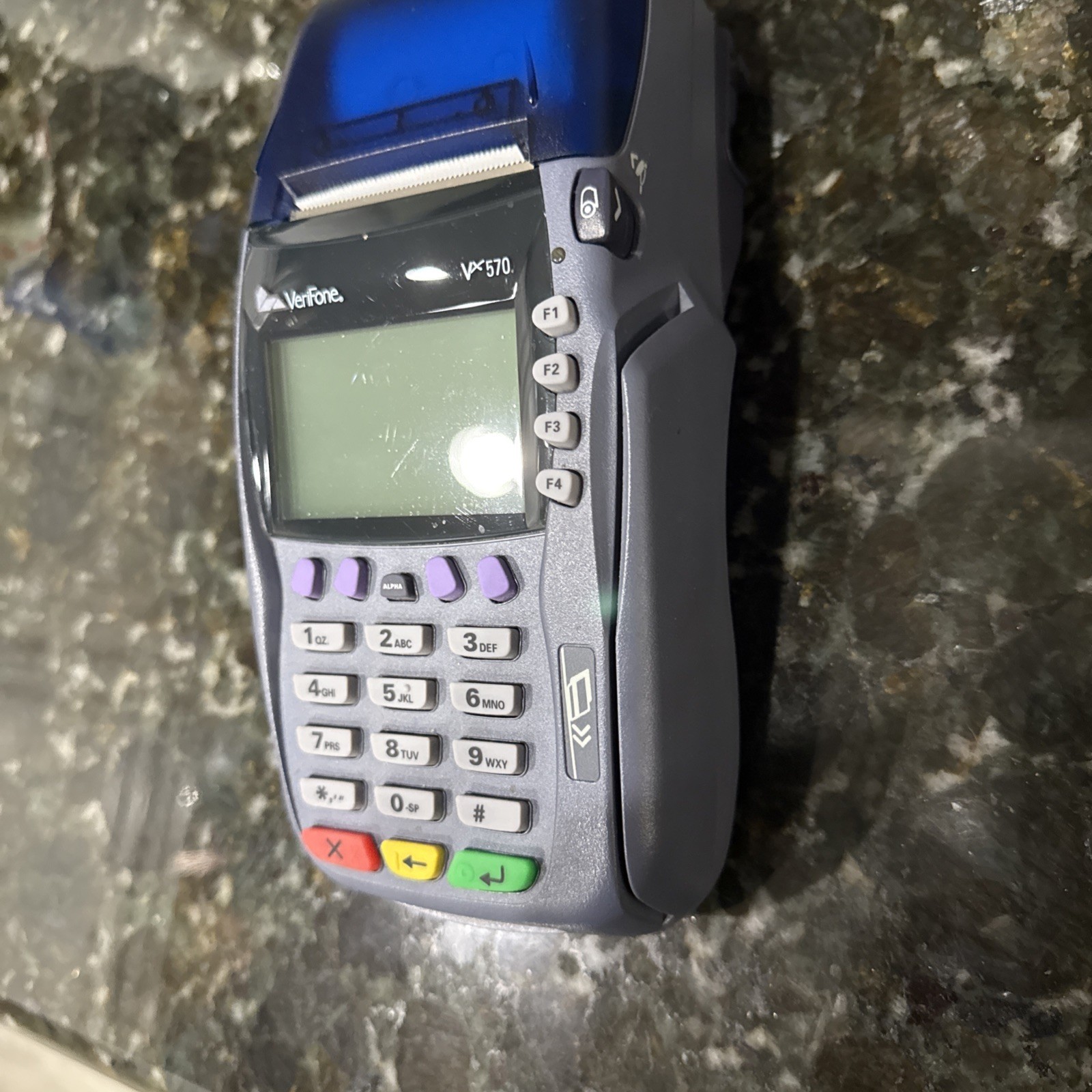 VeriFone VX570 Credit Card Terminal M267-050-04-NAA POS Machine Printer Gray