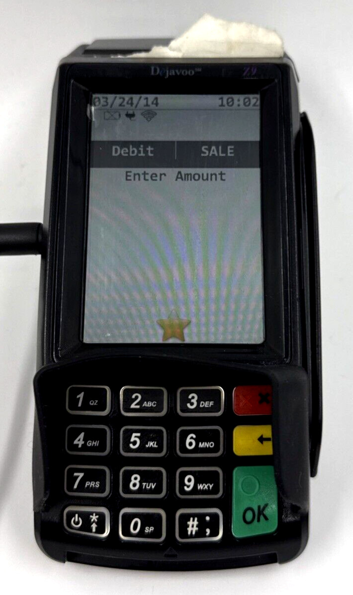 Dejavoo Z9 3.5″ VEGA3000 LCD POS Credit Card Terminal w/ No Power Cord/Tested